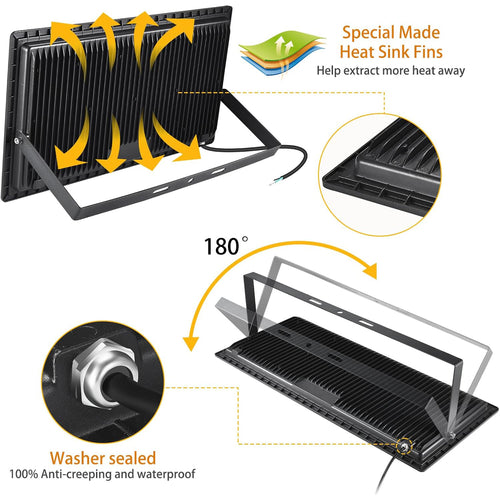500W LED Flood Light Super Bright 58,500LM Daylight 5000K IP66 Waterproof Security Outdoor LED Arena Lights,Commercial Lighting Floodlight for Backyard|Court|Stadium|Fields