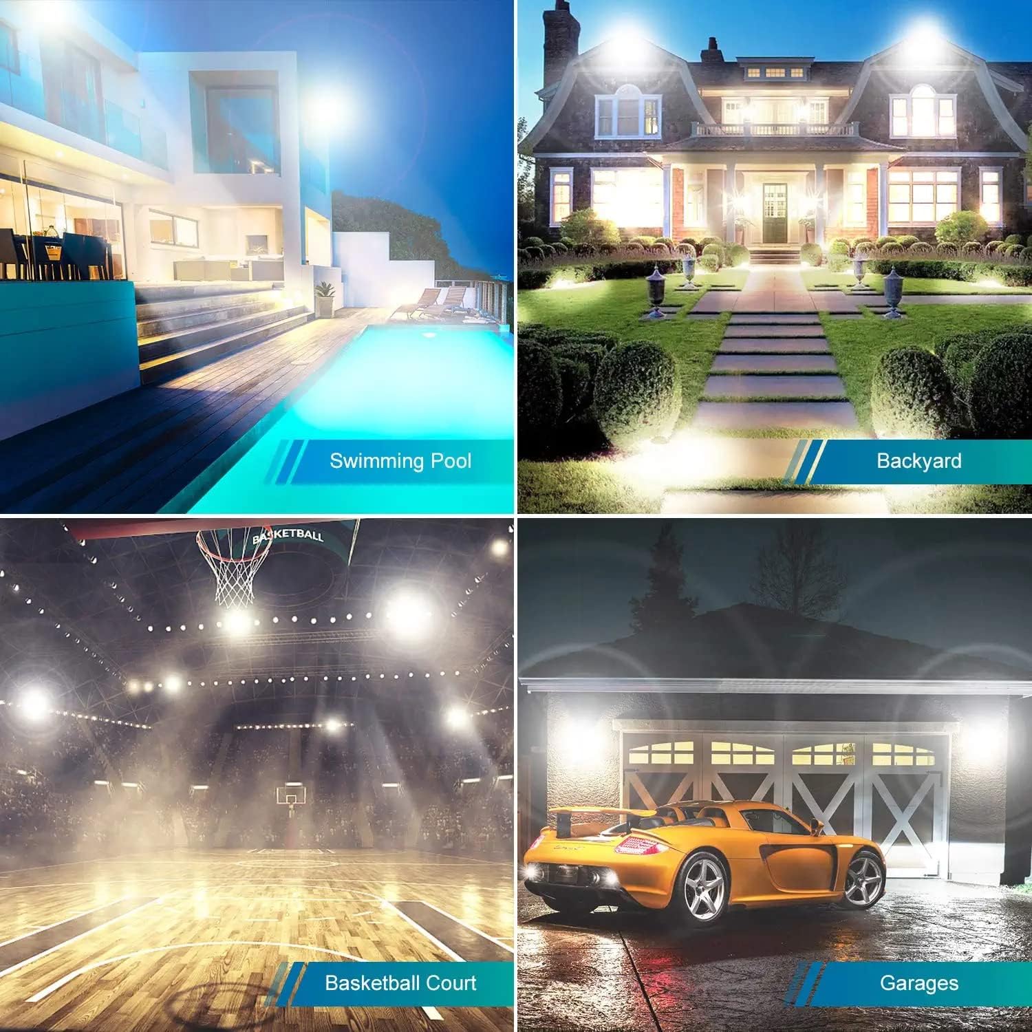 500W LED Flood Light Super Bright 58,500LM Daylight 5000K IP66 Waterproof Security Outdoor LED Arena Lights,Commercial Lighting Floodlight for Backyard|Court|Stadium|Fields